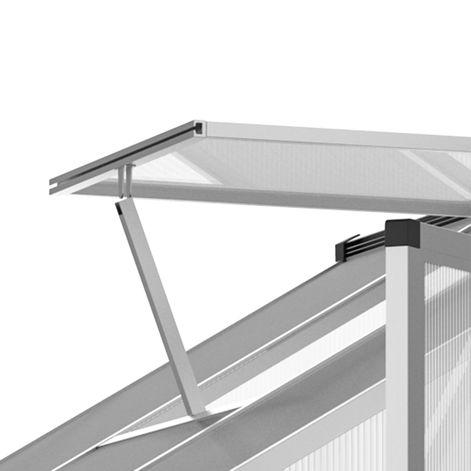 6' L x 6' W Walk-In Polycarbonate Greenhouse with Roof Vent for Ventilation & Rain Gutter for Winter