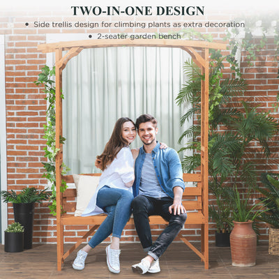Patio Garden Bench, Wooden Bench, Outdoor Bench for Vines/Climbing Plants