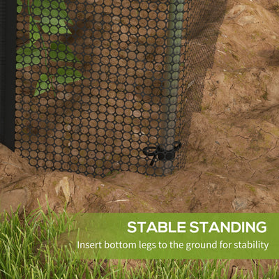 Galvanized Steel Crop Cage, Plant Protection Tent with Zippered Door, 4' x 8', Black