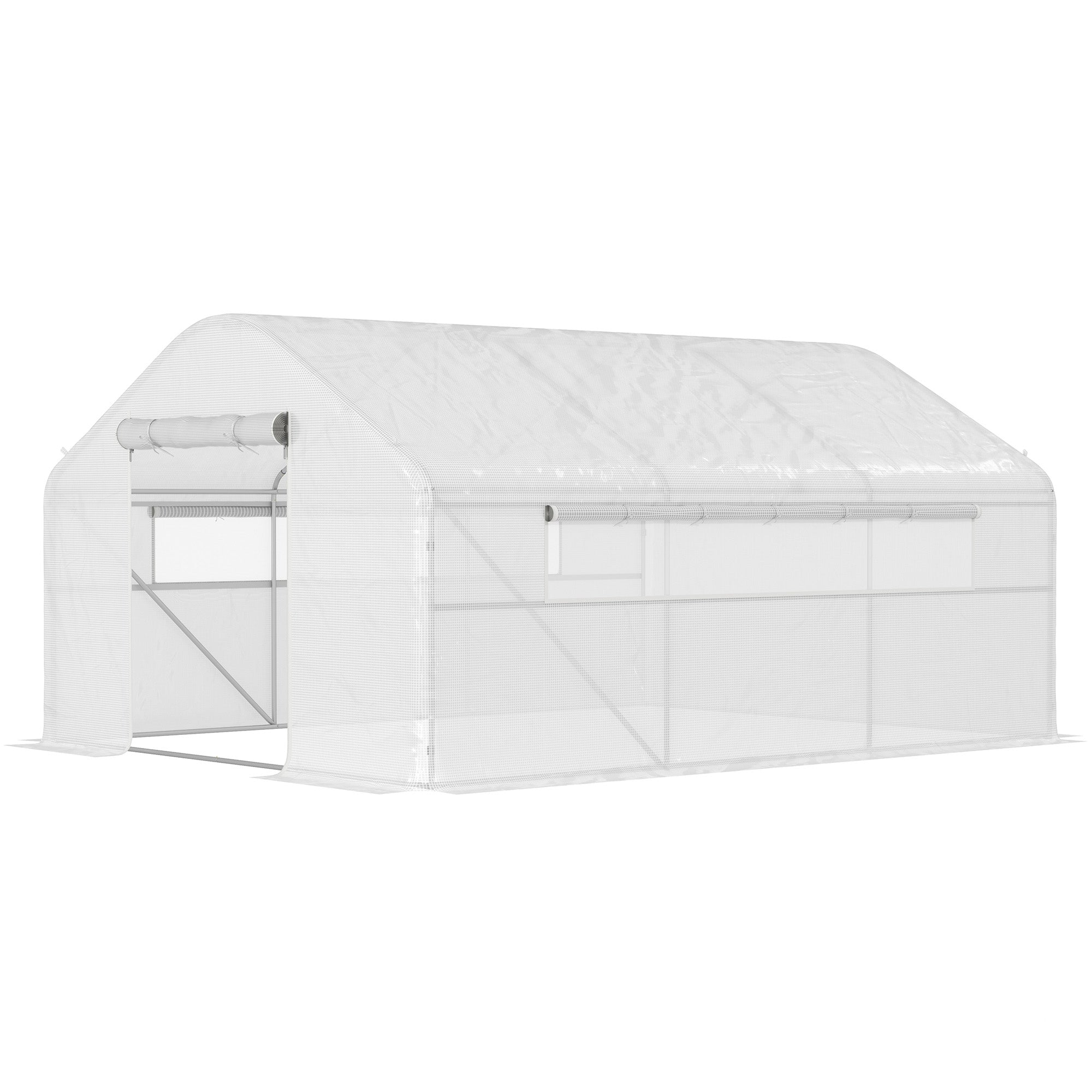 13' x 10' x 6.5' Tunnel Greenhouse Hoop House with Upgraded Galvanized Steel Frame and Large Windows