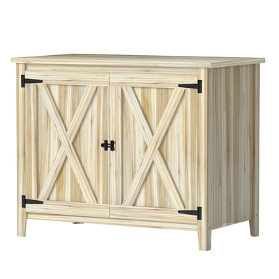 Wooden Outdoor Storage Cabinet, Garden Shed Potting Shed with Shelf and Double Doors