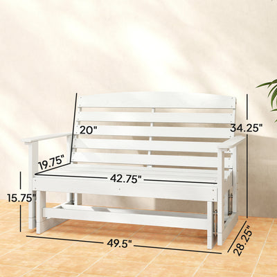 Patio Glider Bench w/ HDPE Slatted Double Rocking Chair