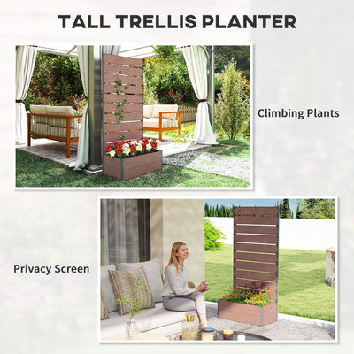 Trellis Planter for Climbing Plants, Raised Garden Bed with Trellis, Planter Box for Outdoor, 28.25" x 15" x 59"