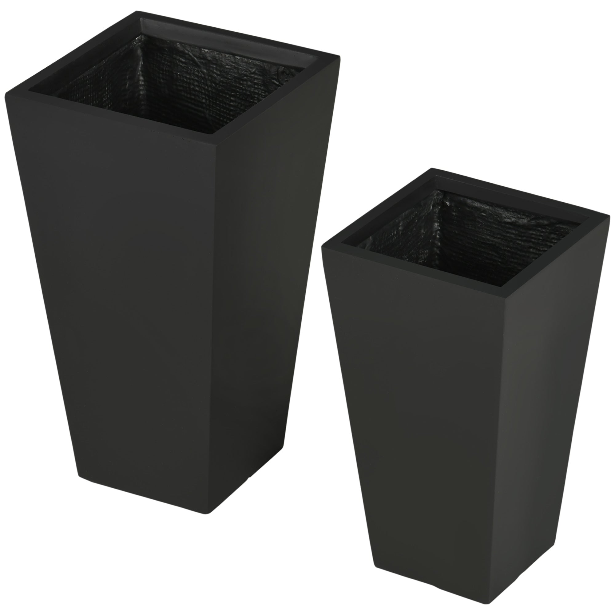 2-Pack Outdoor Planter Set, Flower Pots with Drainage Holes, Durable & Stackable Plant Pot, 22in & 18in, for Porch, Entryway, Patio, Yard, Garden