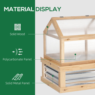48" x 24" x 32.25" Elevated Planting Beds Garden Wooden Cold Frame Greenhouse Flower Planter Protection Wood