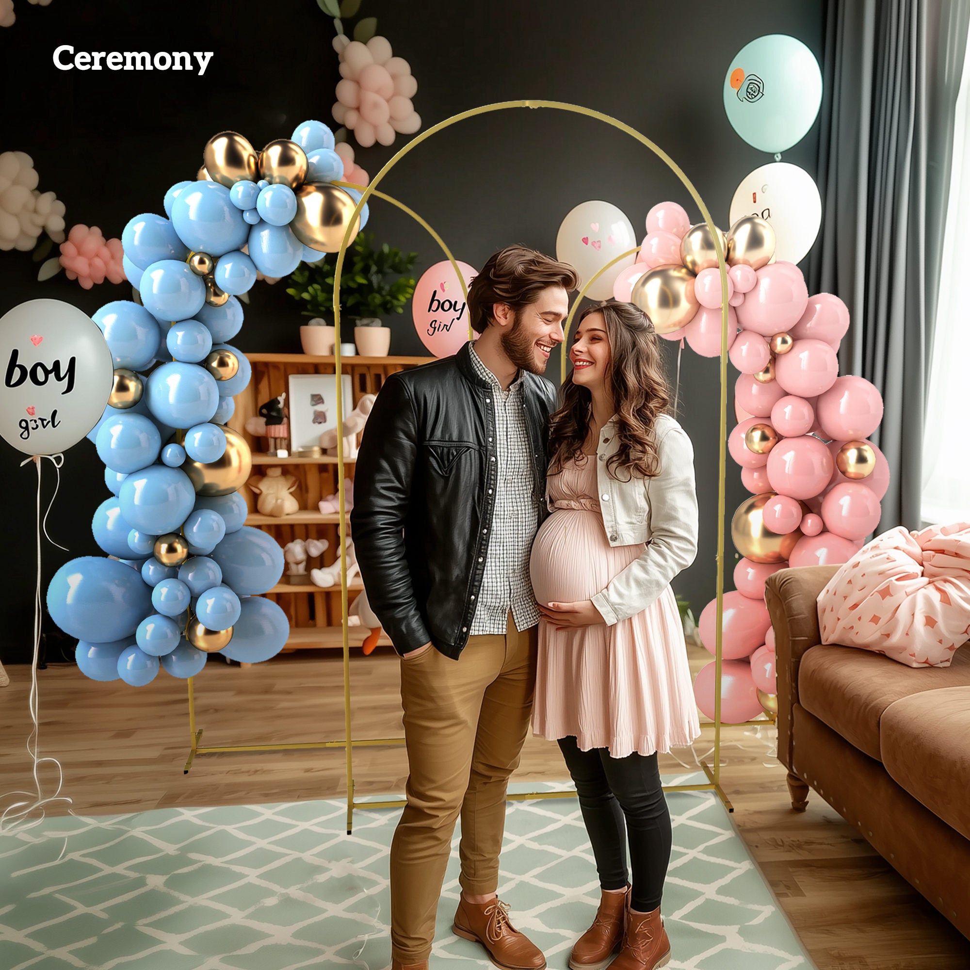 Metal Arch Backdrop Stand Set of 3, 7/6.5/6 ft Wedding Arch Frame, Balloon Backdrop Arch Stand Set for Birthday Party, Bridal Shower, Graduation, Ceremony, Banquet Decorations