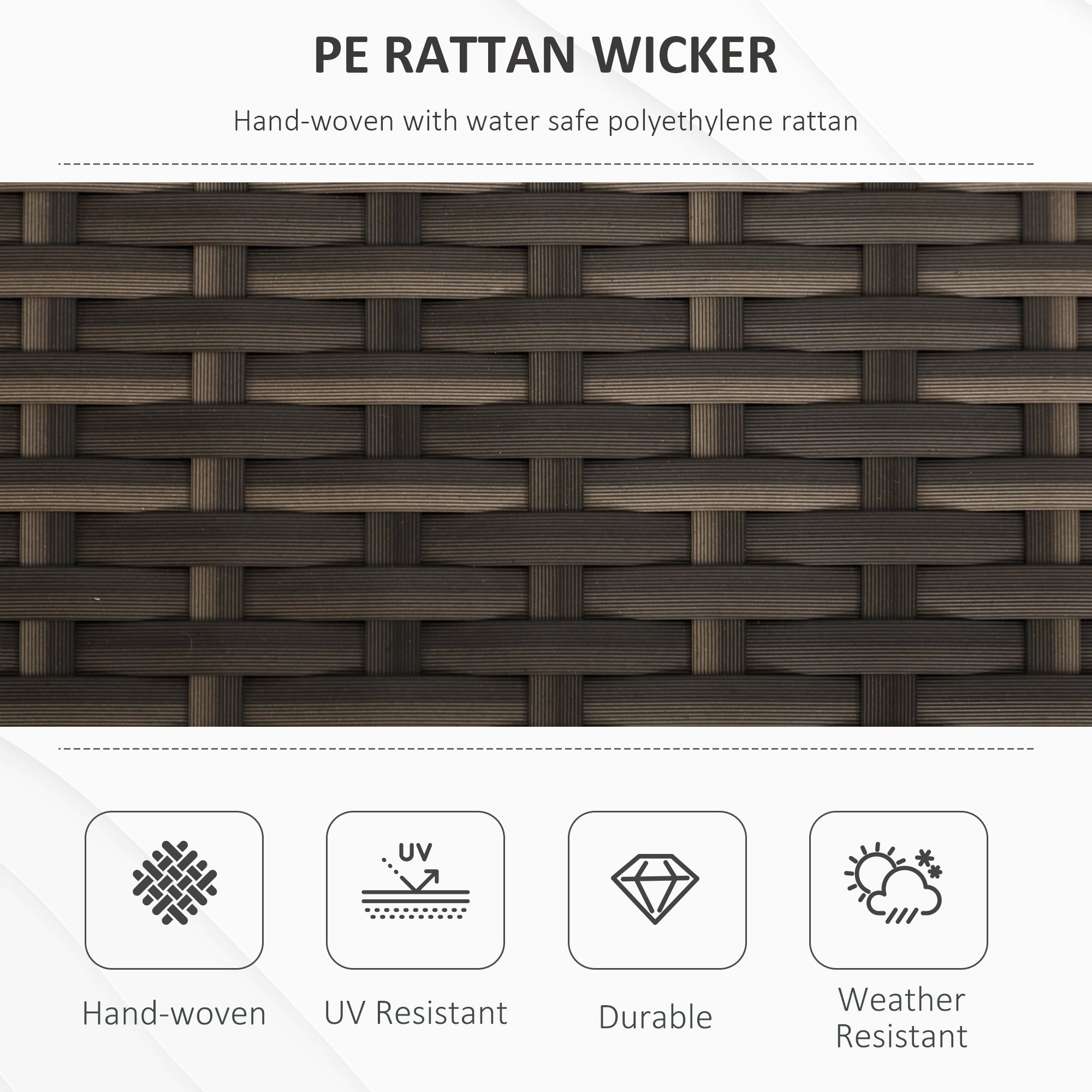 29 Gallon Patio Wicker Storage Bench, Outdoor PE Rattan Furniture, 2-In-1 Large Capacity Rectangle Garden Storage Box with Handles and Cushion
