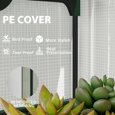 Mini Greenhouse with Screen Roof, 4 Tier Portable Small Greenhouse with High Strength PE Cover