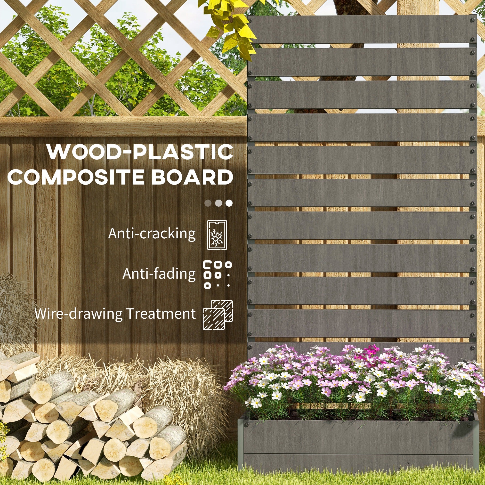 Trellis Planter for Climbing Plants, Raised Garden Bed with Trellis, Planter Box for Outdoor Garden