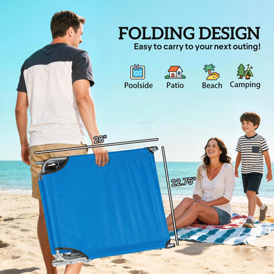 Outdoor Pool Chaise Lounge Chair, Folding Tanning Chair with Sun Shade