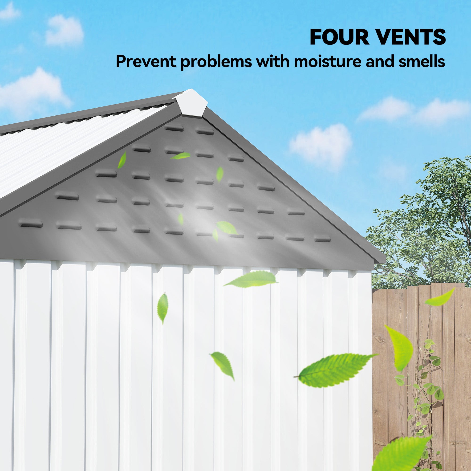 8' x 5.5' Metal Garden Storage Shed, Extra Large Outdoor Tool Storage House w/Lockable Doors, Window, Air Vents