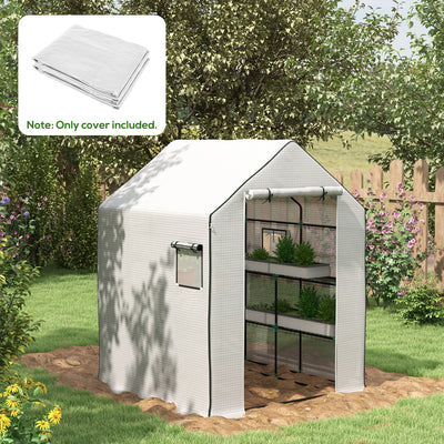 01-0472 Replacement Cover, 55" x 56.25" x 74.75" Walk-in Greenhouse Cover Reinforced Anti-Tear PE Hot House Cover