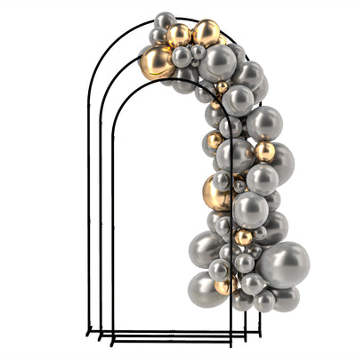 Metal Arch Backdrop Stand Set of 3, 7/6.5/6 ft Wedding Arch Frame, Balloon Backdrop Arch Stand Set for Birthday Party, Bridal Shower, Graduation, Ceremony, Banquet Decorations