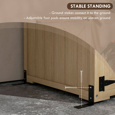 Wooden Outdoor Storage Cabinet Garden Shed with Waterproof Asphalt Roof and Lockable Doors