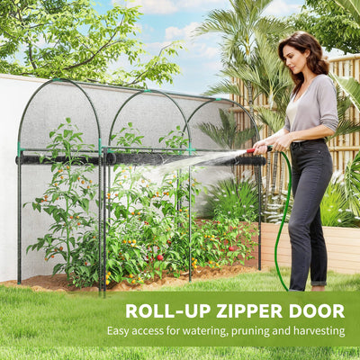 Crop Cage, 6' x 3' x 5' Large Plant Protection Tent with Zippered Door, Outdoor Garden Cage