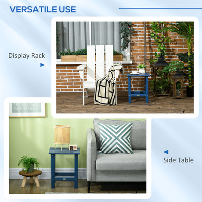 Adirondack Side Table, Square Patio End Table, Weather Resistant 15" Outdoor HDPE Table for Porch, Pool, Balcony