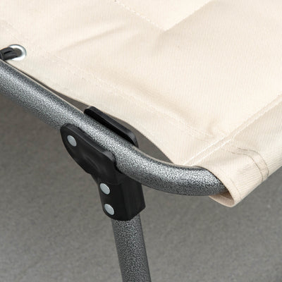 Padded Folding Chaise Lounge Chair, Outdoor 6-Level Reclining Camping Tanning Chair with Headrest for Beach, Yard, Patio, Pool