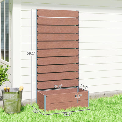 Trellis Planter for Climbing Plants, Raised Garden Bed with Trellis, Planter Box for Outdoor, 28.25" x 15" x 59"