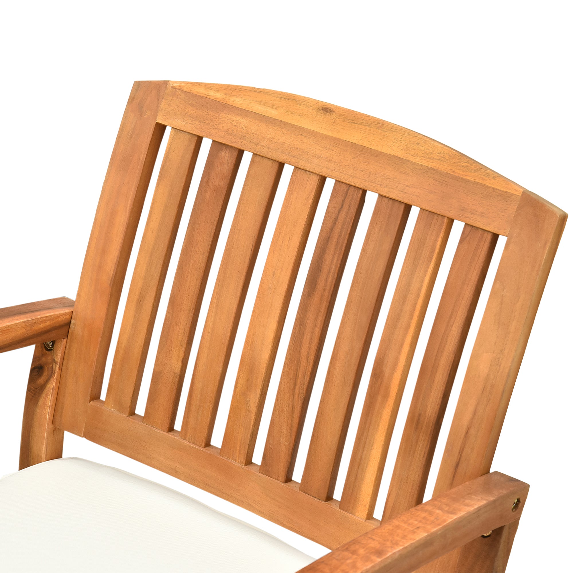 Outdoor Rocking Chair with Cushion, Acacia Wood Patio Rocker for Backyard, Patio, Home, Teak Tone