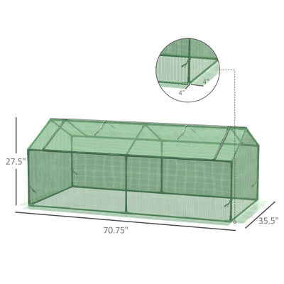 71" x 36" x 28" Mini Greenhouse Portable Hot House for Plants with Large Zipper Windows for Outdoor, Indoor, Garden, Green