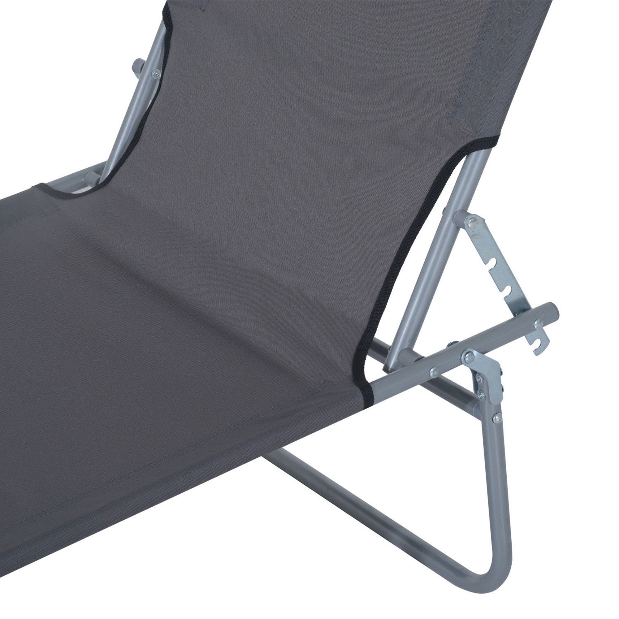 Outdoor Pool Chaise Lounge Chair, Folding Tanning Chair with Sun Shade