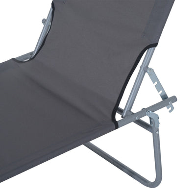 Outdoor Pool Chaise Lounge Chair, Folding Tanning Chair with Sun Shade