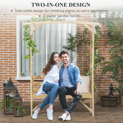 Patio Garden Bench, Wooden Bench, Outdoor Bench for Vines/Climbing Plants