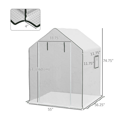 01-0472 Replacement Cover, 55" x 56.25" x 74.75" Walk-in Greenhouse Cover Reinforced Anti-Tear PE Hot House Cover
