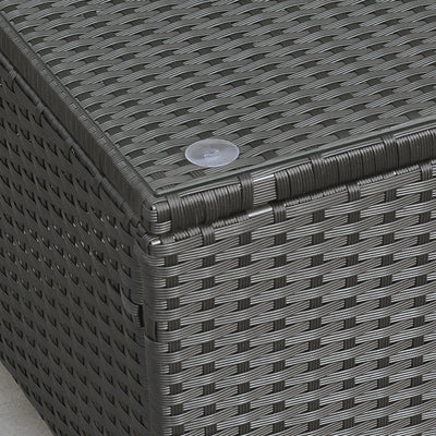 Patio Coffee Table, Large Side Table, Hand-Woven PE Rattan, Weather Resistant Wicker, Outdoor Furniture for Garden Black