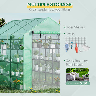 8' x 6' x 7' Temporary Greenhouse for Growing Flowers with Mesh Door & Windows