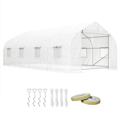 Walk In Tunnel Greenhouse, Portable Outdoor Plant House with Roll Up Doors