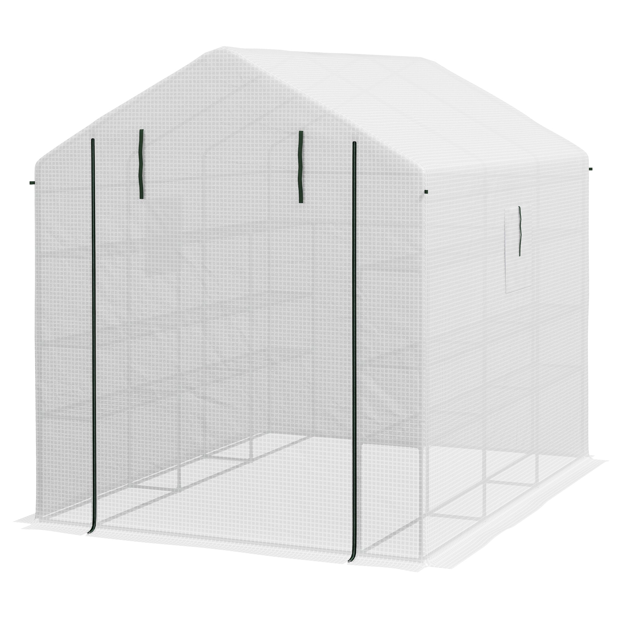 8' x 6' x 7' Temporary Greenhouse for Growing Flowers with Mesh Door & Windows