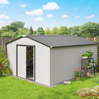 Garden Metal Shed, Storage Shed Utility Storage with Double Locking Doors for Bike, Yard Tools