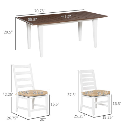 Patio Dining Set for 6, Outdoor Furniture Set with a Table & Chairs, Cushions, Umbrella Hole for Garden, Backyard, or Poolside, Beige