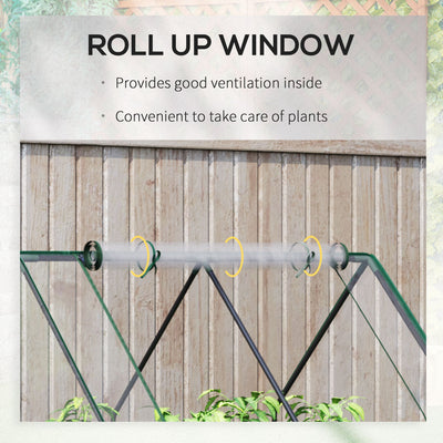 Raised Garden Bed with Cover, Outdoor Galvanized Metal Planter Box Kit, 4 x 3 ft Mini Greenhouse with 2 Large Screen Windows, for Growing Flowers, Vegetables and Herbs