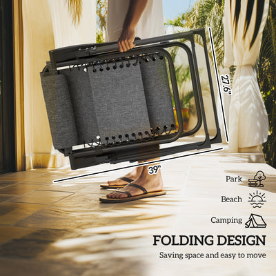 Padded Zero Gravity Chair, Folding Recliner Chair with Cup Holder Cushion