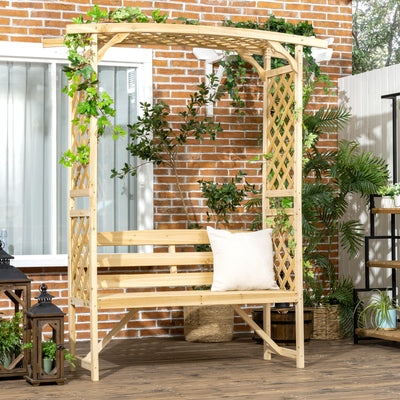 Patio Garden Bench, Wooden Bench, Outdoor Bench for Vines/Climbing Plants