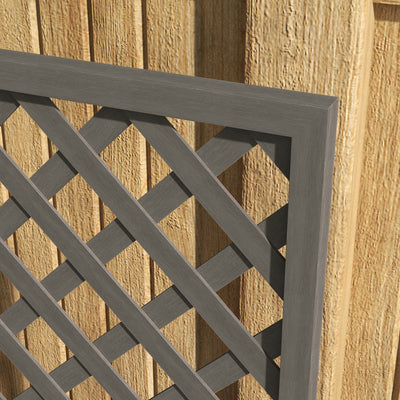 Trellis Planter Box for Climbing Plants, Raised Garden Bed w/ Trellis Lattice for Outdoor Garden, Deck, Backyard