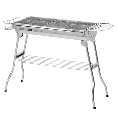 Charcoal Barbecue Grill Stainless Steel Portable Folding Charcoal BBQ Grill Stainless Steel Camp Picnic Cooker
