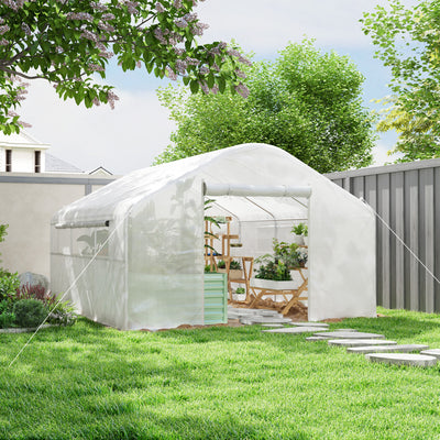 13' x 10' x 6.5' Tunnel Greenhouse Hoop House with Upgraded Galvanized Steel Frame and Large Windows