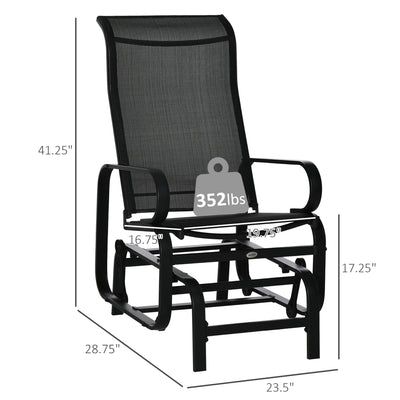 Outdoor Patio Glider Rocker, Metal High-Back Chair for Outdoor Use
