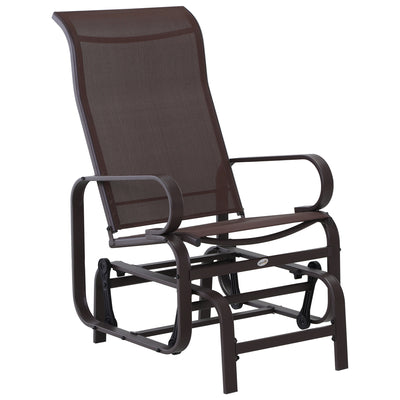 Outdoor Patio Glider Rocker, Metal High-Back Chair for Outdoor Use