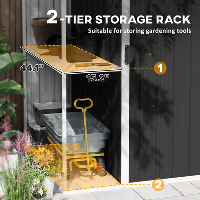 8 x 4ft Outdoor Garden Shed, Metal Shed with Air Vents and Lock for Backyard, Garden, Patio, Warm