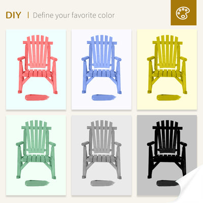 Outdoor Wooden Rocking Chair, Single-Person Rustic Adirondack Rocker with Slatted Seat, High Backrest, Armrests for Patio, Garden and Porch