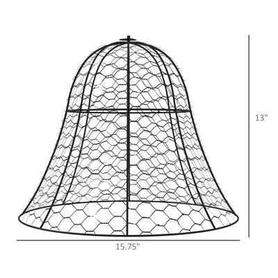 6 Pack Garden Cloches for Plants, 16" x 13" Metal Crop Cage, Plant Cages to Keep Animals Out