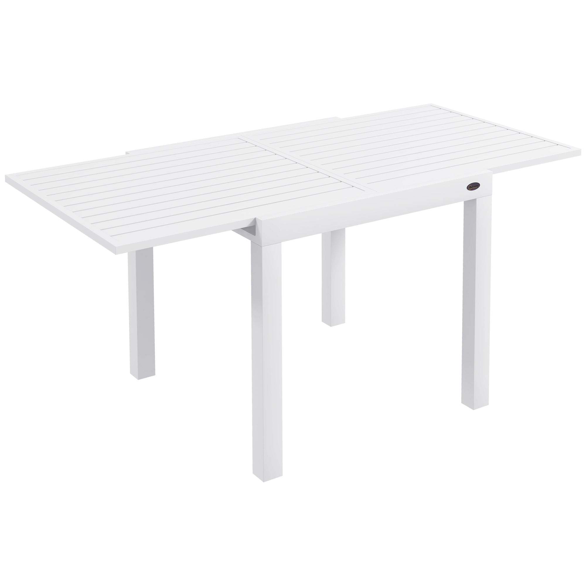 Expandable Patio Table, Outdoor Dining Table for 4-6 with Aluminum Frame for Garden, Lawn, Balcony Terrace