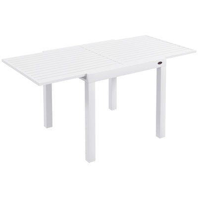 Expandable Patio Table, Outdoor Dining Table for 4-6 with Aluminum Frame for Garden, Lawn, Balcony Terrace
