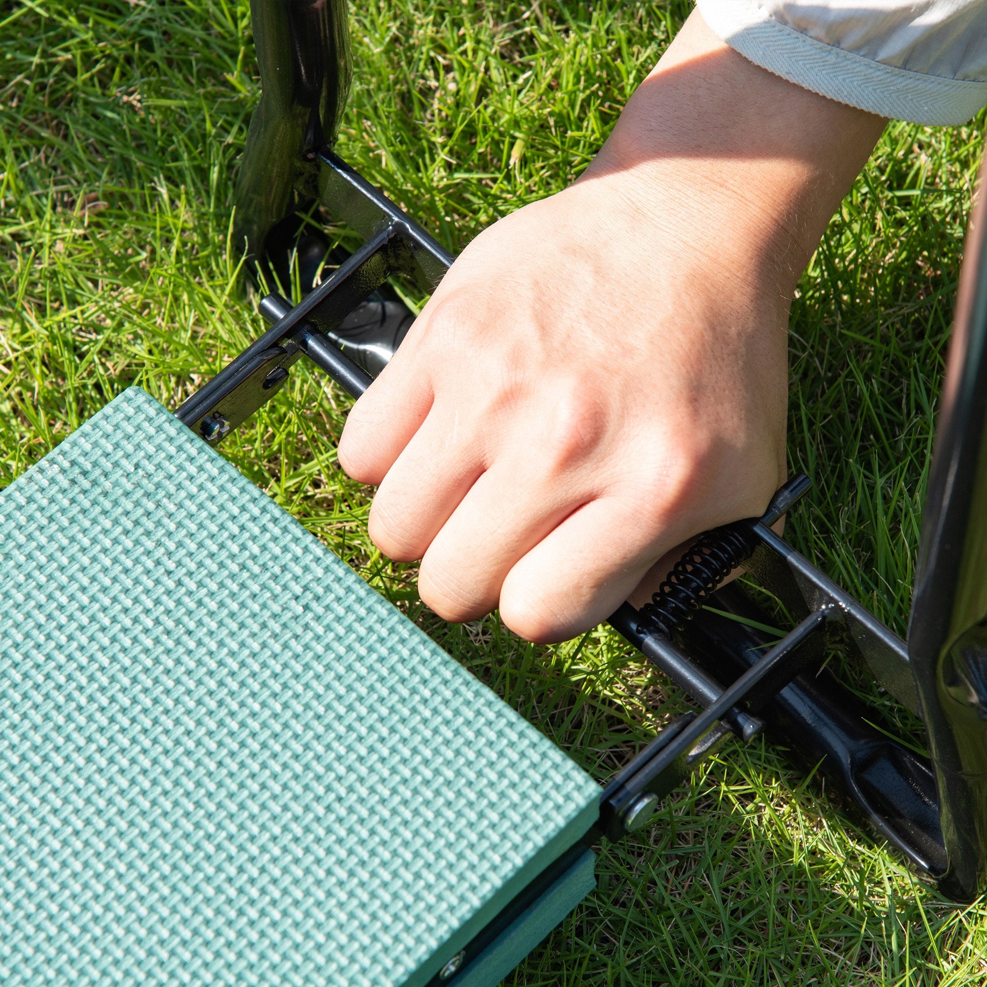 Padded Garden Kneeler and Seat Bench, Padded Foldable Garden Stool, Green