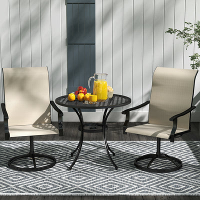 Patio Swivel Chairs Set of 2, High Back Patio Dining Chairs with All-Weather Mesh for Backyard, Lawn, Garden