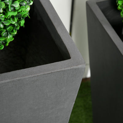 2-Pack Outdoor Planter Set, Flower Pots with Drainage Holes, Durable & Stackable Plant Pot, 22in & 18in, for Porch, Entryway, Patio, Yard, Garden